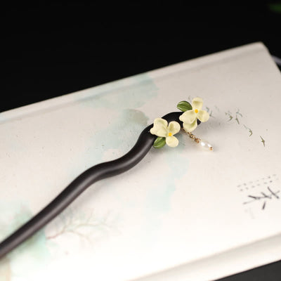 Foviel Ebony Gardenia Tassel Courage Hairpin