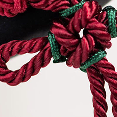 Foviel Ebony Red String Chinese Knot Tassel Protection Hairpin