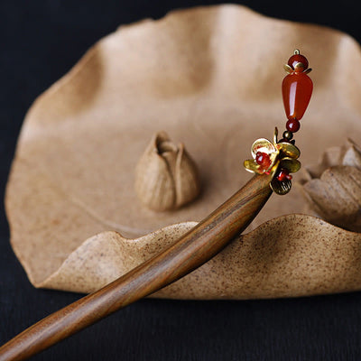 Foviel Silver Tassel Green Sandalwood Soothing Hairpin