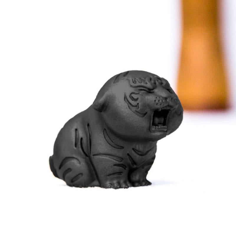 Foviel Mini Statue de tigre mignon en résine coulée pour décoration intérieure contre la rouille et la poudre de fer