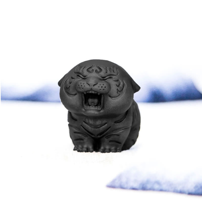 Foviel Mini Statue de tigre mignon en résine coulée pour décoration intérieure contre la rouille et la poudre de fer