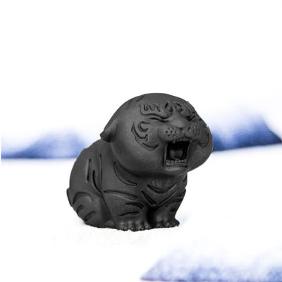 Foviel Mini Statue de tigre mignon en résine coulée pour décoration intérieure contre la rouille et la poudre de fer