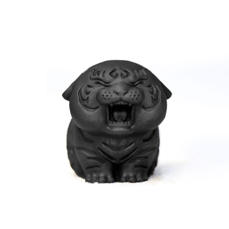 Foviel Mini Statue de tigre mignon en résine coulée pour décoration intérieure contre la rouille et la poudre de fer