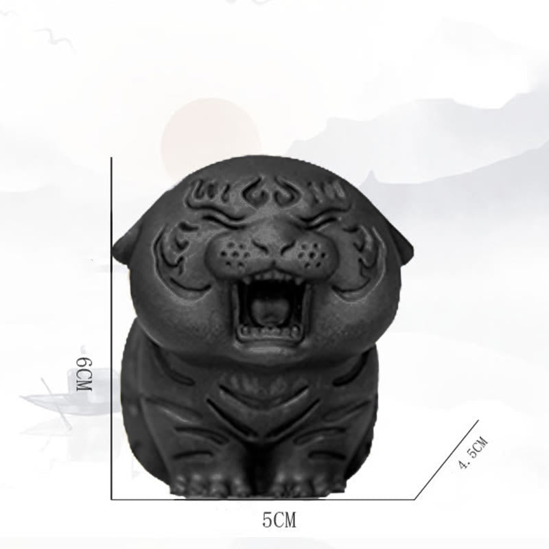 Foviel Mini Statue de tigre mignon en résine coulée pour décoration intérieure contre la rouille et la poudre de fer