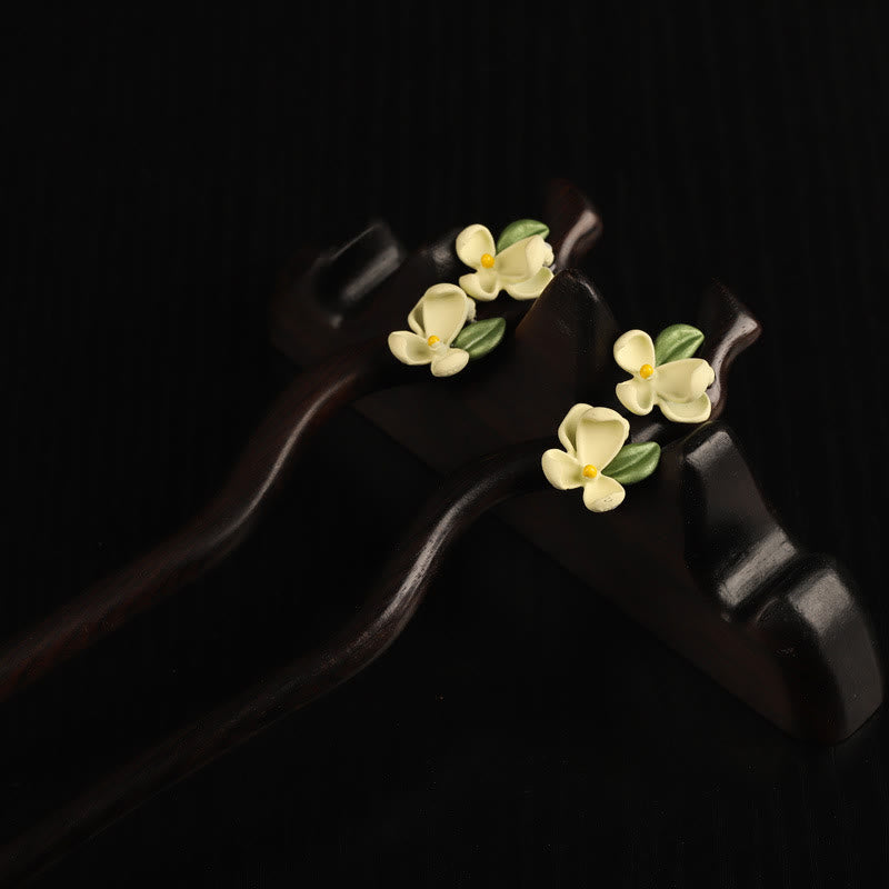 Foviel Ebony Gardenia Petal Courage Hairpin