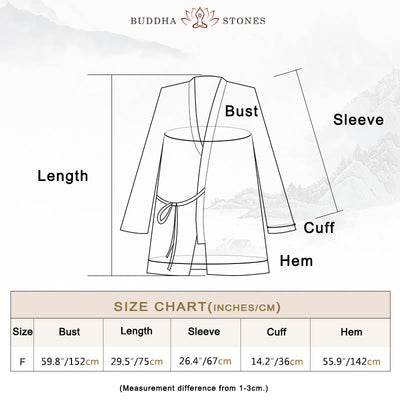 Veste Foviel à lacets style tie-dye, haut de méditation zen ouvert sur le devant