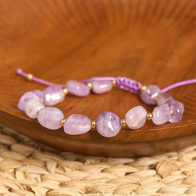 Foviel Unregelmäßige Form Amethyst Geflecht String Balance Armband