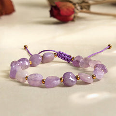 Foviel Unregelmäßige Form Amethyst Geflecht String Balance Armband