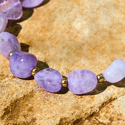 Foviel Unregelmäßige Form Amethyst Geflecht String Balance Armband