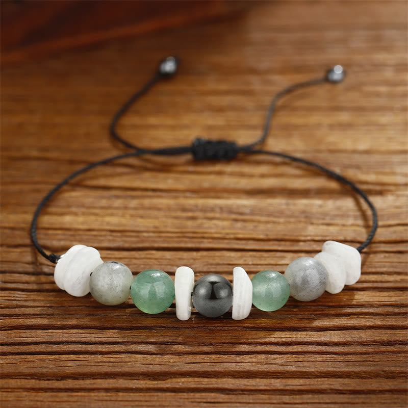 Foviel Menopause Labradorite Green Aventurine White Moonstone Healing Bracelet