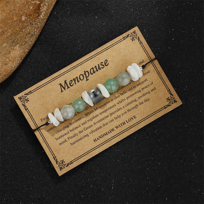 Foviel Menopause Labradorite Green Aventurine White Moonstone Healing Bracelet