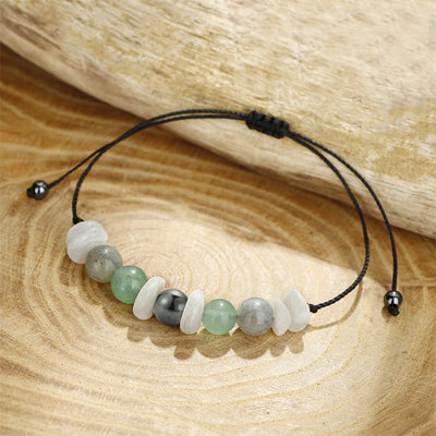 Foviel Menopause Labradorite Green Aventurine White Moonstone Healing Bracelet