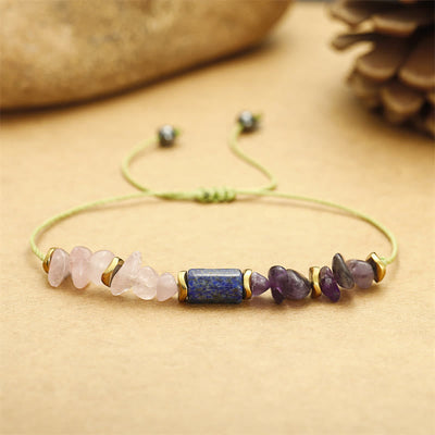 Foviel Best Friends Forever Amethyst Rose Quartz Lazurite Lapis Lazuli Spiritual Bracelet