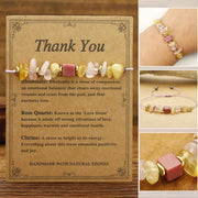 Foviel Thank You Rose Quartz Citrine Rhodonite Passionate Bracelet