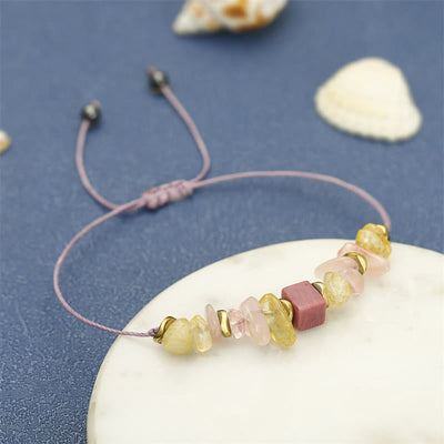 Foviel Thank You Rose Quartz Citrine Rhodonite Passionate Bracelet
