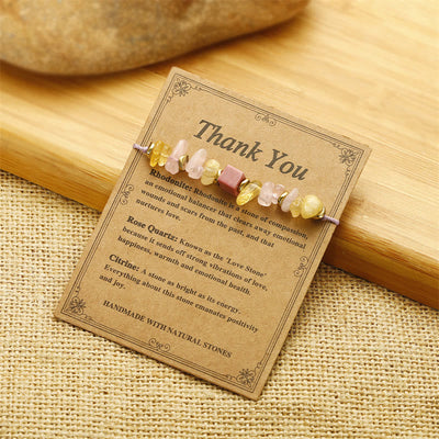 Foviel Thank You Rose Quartz Citrine Rhodonite Passionate Bracelet
