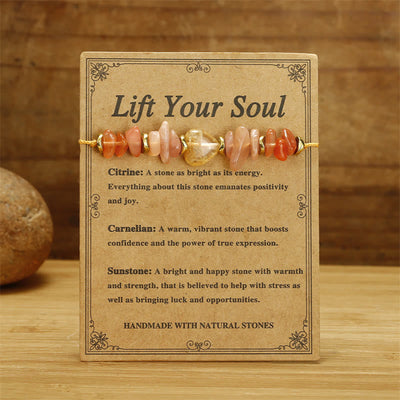 Foviel Lift Your Soul Citrine Carnelian Sun Stone Happiness Bracelet