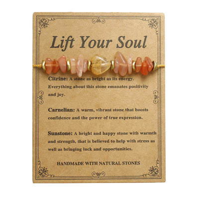 Foviel Lift Your Soul Citrine Carnelian Sun Stone Happiness Bracelet