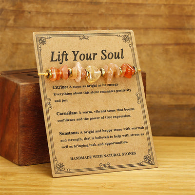 Foviel Lift Your Soul Citrine Carnelian Sun Stone Happiness Bracelet