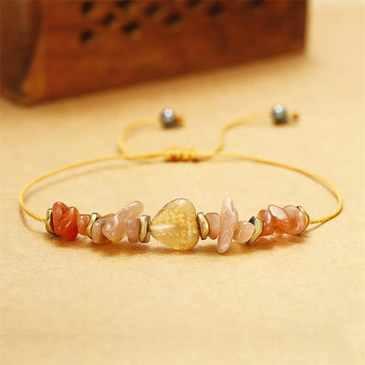 Foviel Lift Your Soul Citrine Carnelian Sun Stone Happiness Bracelet