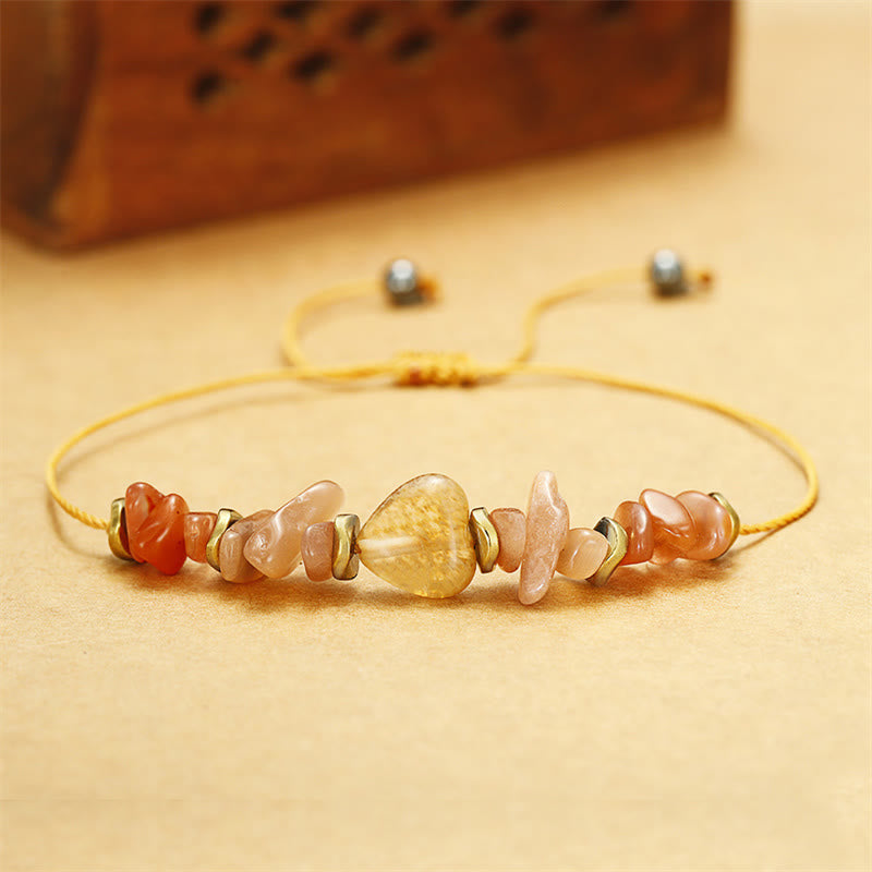 Foviel Lift Your Soul Citrine Carnelian Sun Stone Happiness Bracelet