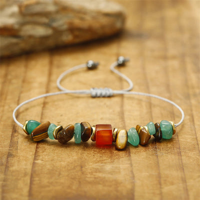 Foviel Sie können es tun grüner Aventurin Tigerauge Karneol Glück Armband