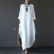 Foviel Solid Color Three Quarter Sleeve Women's Maxi Dress