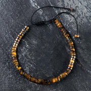 Bracelet de courage en perles d'espacement en œil de tigre naturel Foviel