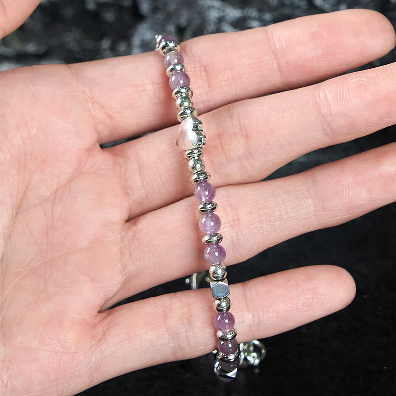 Buddha Stones Natural Stone Amazonite Amethyst Lazurite Rose Quartz Heart Positive Balance Bracelet - image 13