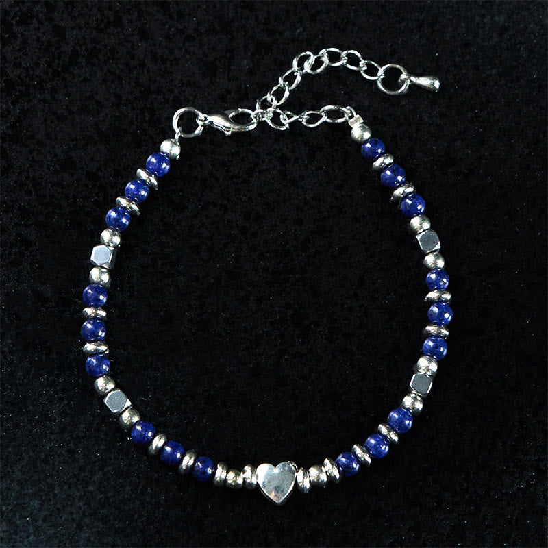 Buddha Stones Natural Stone Amazonite Amethyst Lazurite Rose Quartz Heart Positive Balance Bracelet - image 16