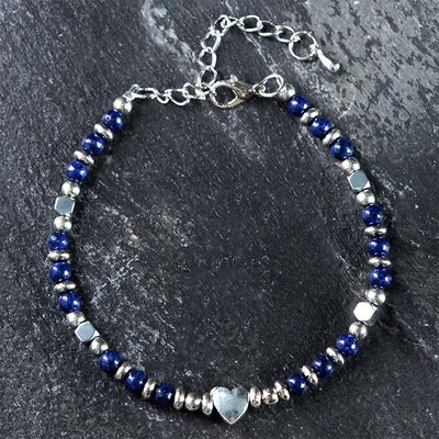 Buddha Stones Natural Stone Amazonite Amethyst Lazurite Rose Quartz Heart Positive Balance Bracelet - image 15