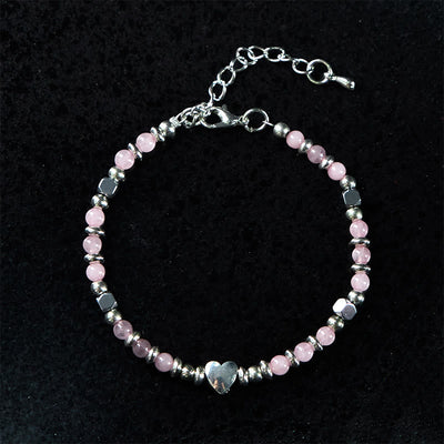 Buddha Stones Natural Stone Amazonite Amethyst Lazurite Rose Quartz Heart Positive Balance Bracelet - image 21