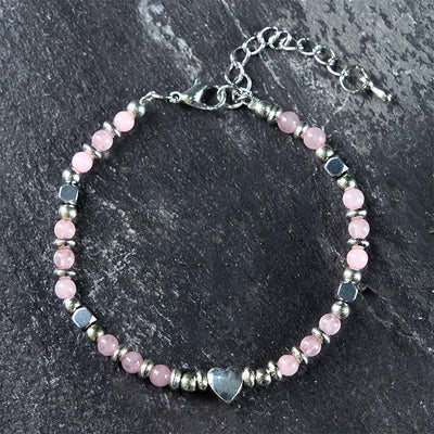 Buddha Stones Natural Stone Amazonite Amethyst Lazurite Rose Quartz Heart Positive Balance Bracelet - image 20