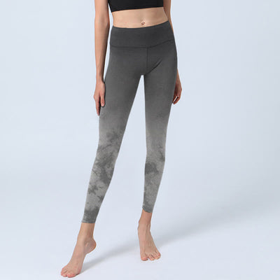 Buddha Stones Gradient Floral Print Exercise Leggings Women's Yoga Pants - image 7
