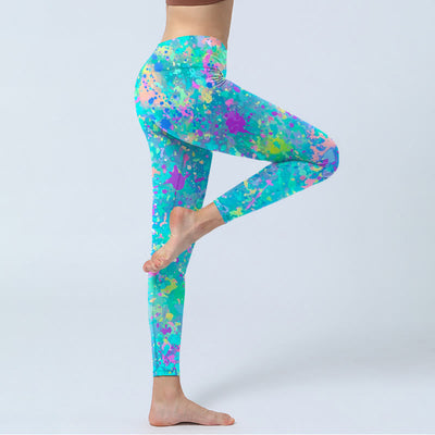 Buddha Stones Splash Ink Print Exercise Leggings Women's Yoga Pants - image 5