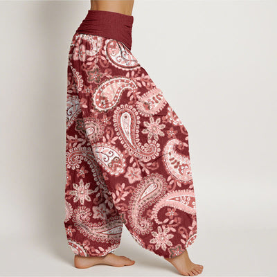 Buddha Stones Cotton Casual Paisley Pattern Women's Elastic Waist Harem Pants - image 1