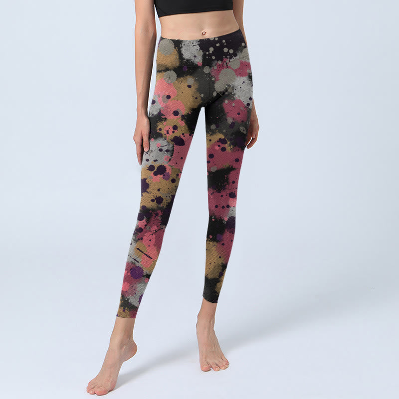 Buddha Stones Splatter Print Exercise Leggings Women's Yoga Pants - image 6
