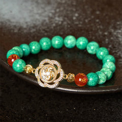 Foviel Natürliche Jade Om Mani Padme Hum Zyklon Charm Wohlstand Armband
