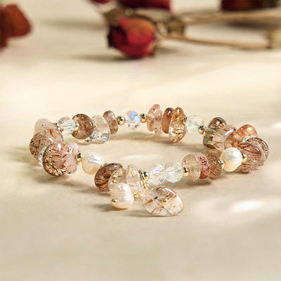 Foviel Natural Super Seven Crystal Irregular Small Pieces Positive Bracelet