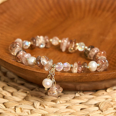 Foviel Natural Super Seven Crystal Irregular Small Pieces Positive Bracelet