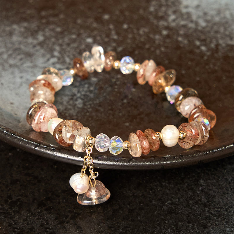 Foviel Natural Super Seven Crystal Irregular Small Pieces Positive Bracelet