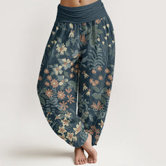 Buddha Stones Casual Daisy Flowers Leaves Design Women's Elastic Waist Harem Pants - LightBlue - US22，UK/AU26，EU54 (6XL) - image 1