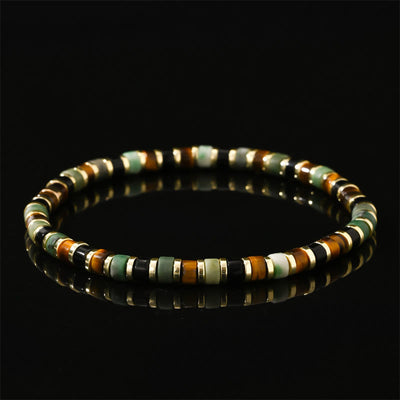 Foviel Natürliche Hematite Tigerauge Stones Unterstützung Armband
