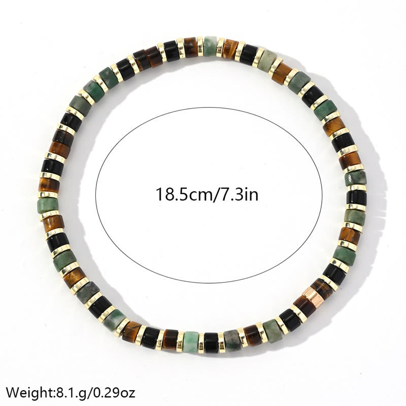 Foviel Natürliche Hematite Tigerauge Stones Unterstützung Armband