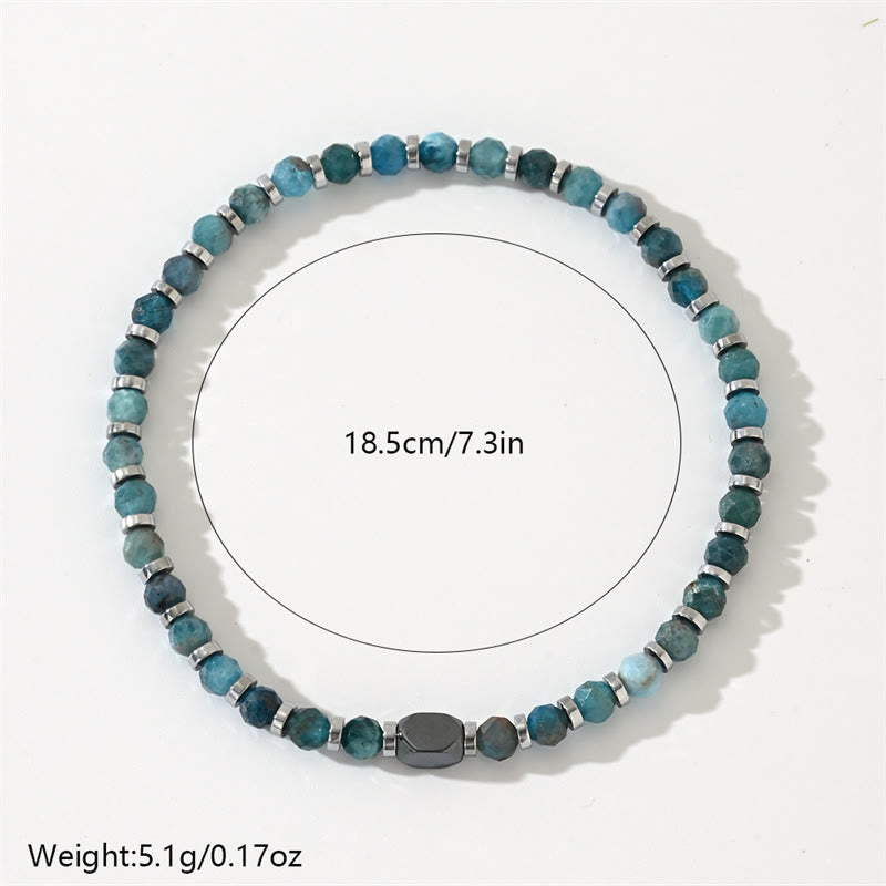 Bracelet de communication Foviel en apatite et hématite