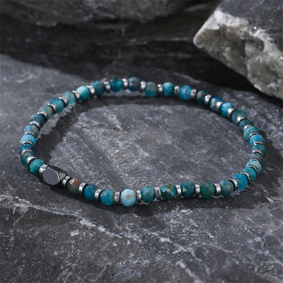 Bracelet de communication Foviel en apatite et hématite