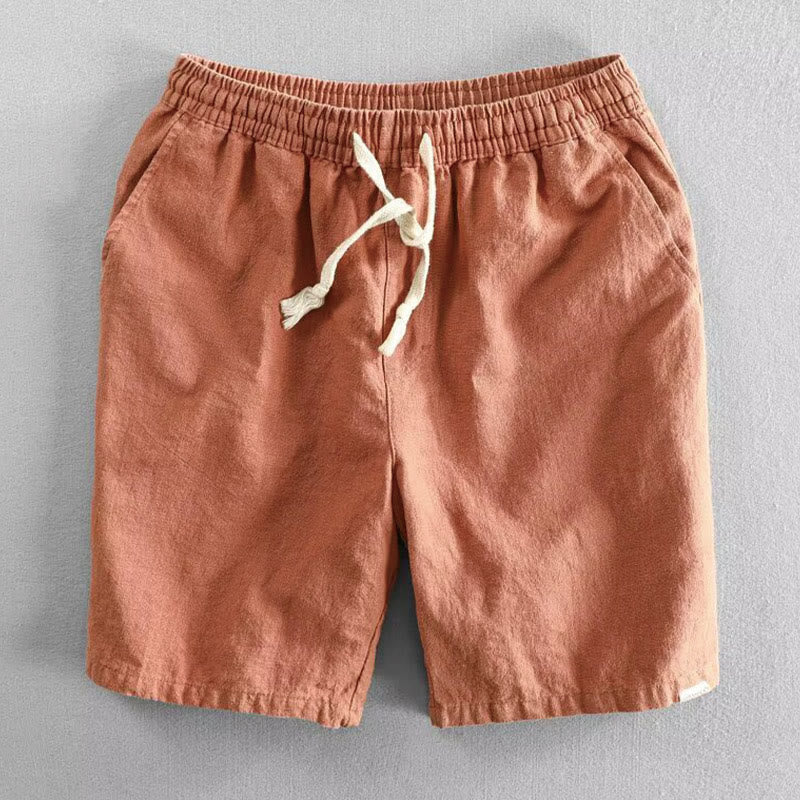 Buddha Stones Drawstring Elastic Waist Men's Shorts With Pockets - Coral - US/UK/AU40，EU50 (3XL) - image 8