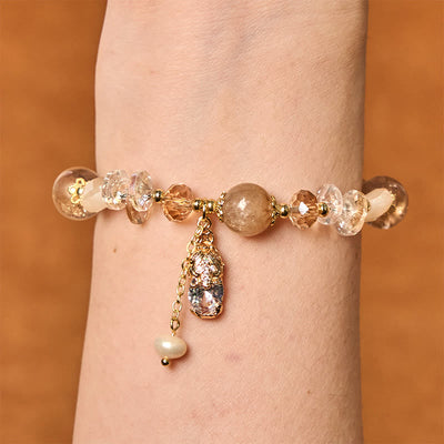 Foviel Natural Citrine Green Strawberry Quartz PiXiu Prosperity Bracelet