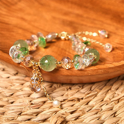 Foviel Natural Citrine Green Strawberry Quartz PiXiu Prosperity Bracelet