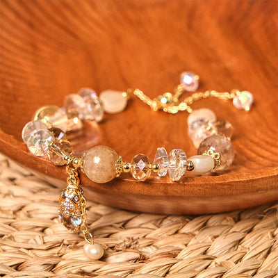 Foviel Natural Citrine Green Strawberry Quartz PiXiu Prosperity Bracelet